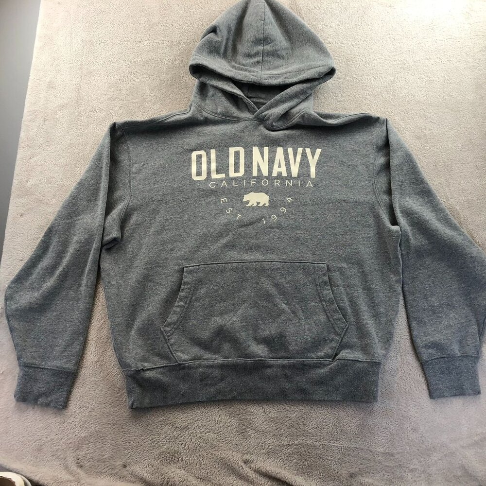 Old Navy Mens California Hoodie Sweatshirt Large Pullover Gray Classic Casual - Picture 9 of 10